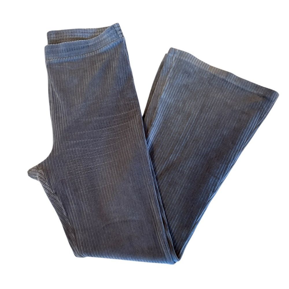 Aerie Groove On Velour High Waisted Flare Pants Womens Size XL Gray